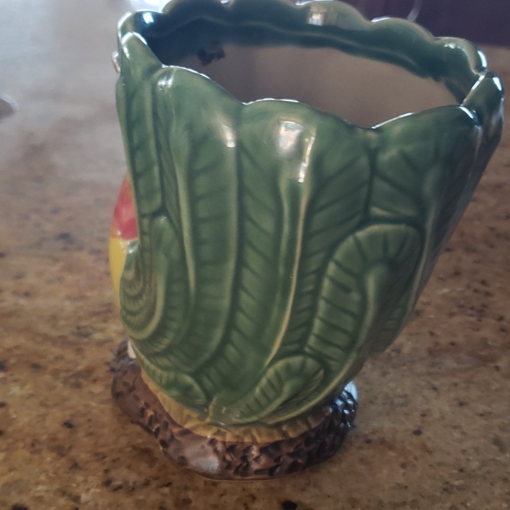 Vintage Green Pheasant Planter, Colorful Game Bird Planter. - Picture 10 of 16